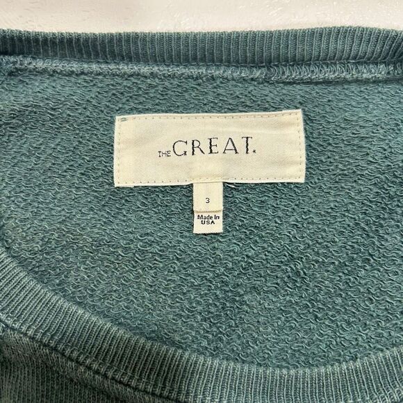 THE GREAT Barracudas Graphic Sweatshirt Green Size 3 (Large) - Picture 3 of 8